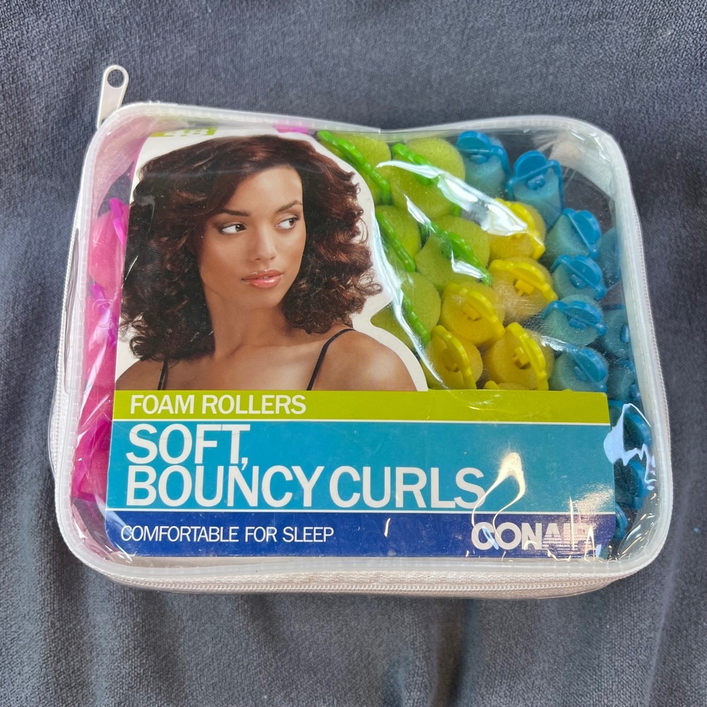 Conair Soft Bouncy Curl Foam Hair Rollers 48 Count Multi Color Sleep Styling Set